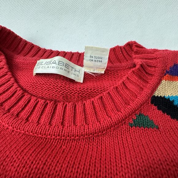 Elisabeth Liz Claiborne Woman 3XL XXXL Vintage‎ Aztec Sweater Cotton - Picture 5 of 7